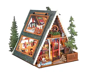 Robotime 3D drevená skladačka Miniatúra domčeka Útulná lesná chata / 336 dielikov / od 14 rokov