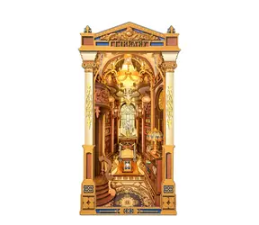Robotime 3D skladačka Zarážka na knihy Miniatúra domčeka Knižnica divov / 258 dielikov / od 14 rokov