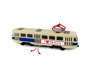 Rappa 252578 Kovová Česká retro električka modrá 16 cm PRAGUE otváracie dvere / od 3 rokov