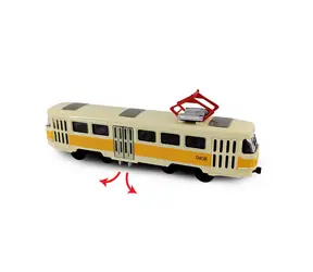 Rappa 254244 Kovová Česká retro električka žltá 16 cm-otváracie dvere