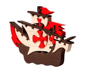Fauna Drevené vkladacie puzzle z masívu loď Santa Maria