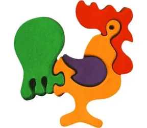 Fauna Drevené vkladacie puzzle z masívu malý kohút / od 3 rokov