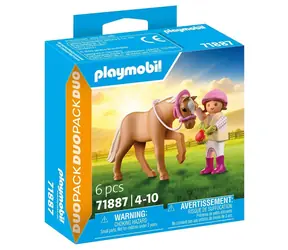 Playmobil® Duo-Pack 71887 Dievčatko s poníkom / Počet dielikov: 6 / od 4 rokov