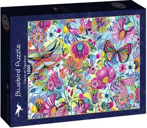 BlueBird Puzzle Kvety a motýle / 1000 dielikov / od 14 rokov