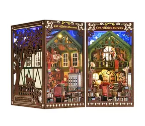 2Kids Toys 3D skladačka Zarážka na knihy Miniatúra domčeka Úrad pre záležitosti mačiek