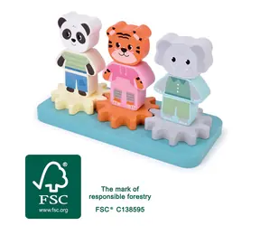 Small Foot Drevená nasadzovacia hračka Priatelia z džungle