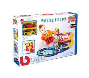 Bburago STREET FIRE Parkovacia herná súprava - garáž s dvoma autíčkami 1:43 / od 3 rokov