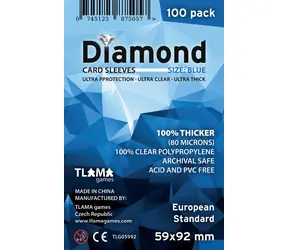 TLAMA hry Obaly na karty Diamond Blue: European Standard (59x92 mm) (80 mikrónov, 100 ks)