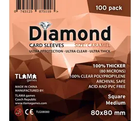 TLAMA games Obaly na karty Diamond Caramel: Square Medium (80x80 mm) (80 mikrónov, 100 ks)