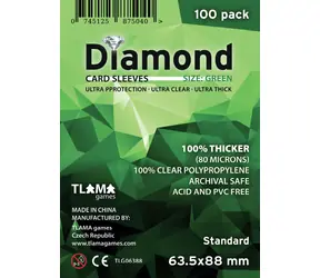 TLAMA games Obaly na karty Diamond Green: Standard (63,5x88 mm) (80 mikrónov, 100 ks)