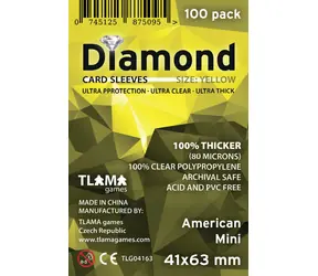 TLAMA hry Obaly na karty Diamond Yellow: American Mini (41x63 mm) (80 mikrónov, 100 ks)