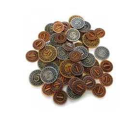 TLAMA games Sada univerzálnych kovových mincí (50 ks) (metal coins set, 25x1, 15x5 a 10x20)