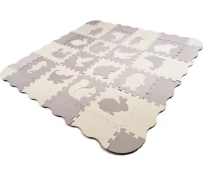 KIK Penové puzzle šedo-krémové zvieratká / od 3 rokov