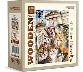 Wooden City Drevené puzzle Mačiatka v Londýne 200 dielikov