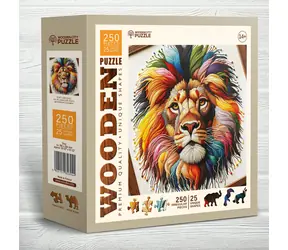 Wooden City Drevené puzzle Jemný leví kráľ 250 dielikov / od 14 rokov