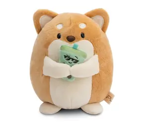 Nici plyš MyMochi Psík Hiro 16cm s bubble tea v darčekovom balení / od 12 mesiacov
