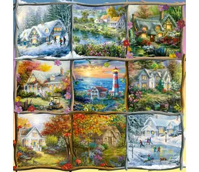 ALIPSON Štvorcové puzzle Koláž štyroch ročných období / 1000 dielikov / od 14 rokov