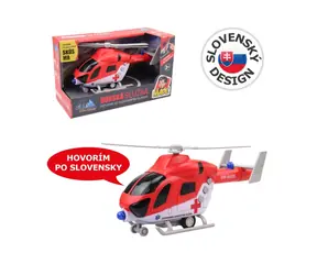 Made 14679 - Vrtuľník záchranný SK na zotrvačník so svetlom a zvukom / 20 cm / od 3 rokov