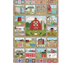 COBBLE HILL Puzzle Krajina vyšívaných prikrývok / 1000 dielikov / od 14 rokov
