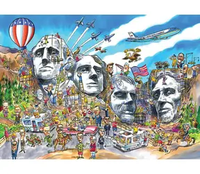 COBBLE HILL Puzzle DoodleTown: Mount Rushmore / 1000 dielikov / od 14 rokov