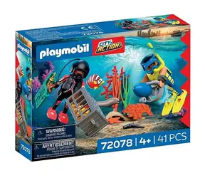 Playmobil® Action Heores 72078 Policajný potápač s pokladom / Počet dielikov: 41 / od 4 rokov