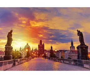 ENJOY Puzzle Karlov most pri západe slnka, Praha / 1000 dielikov / od 14 rokov