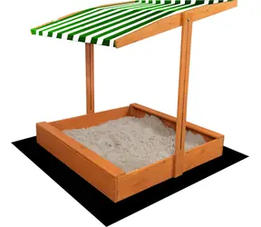 Sand Tropic Drevené pieskovisko so strieškou 120x120cm (impregnované) zeleno-biela / od 18 mesiacov