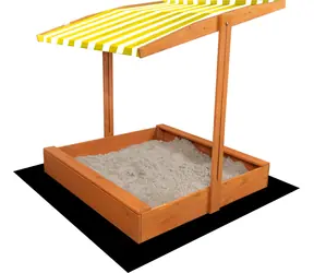 Sand Tropic Drevené pieskovisko so strieškou 120x120cm (impregnované) žlto-biela / od 18 mesiacov