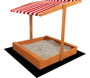 Sand Tropic Drevené pieskovisko so strieškou 120x120cm (impregnované) červeno-biela / od 18 mesiacov
