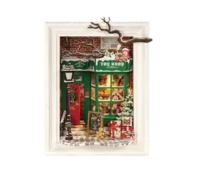 Robotime Rolife DIY 3D drevené puzzle Santove hračkárstvo s LED osvetlením / 122 dielikov / od 14 rokov