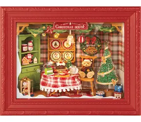 Robotime Rolife DIY 3D drevené puzzle Štedrovečerná večera s LED osvetlením / 125 dielikov / od 14 rokov
