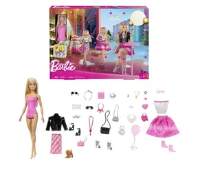 Mattel Adventný kalendár Barbie JFL63 2026 / 24 prekvapení / bábika a doplnky / od 3 rokov