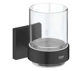 Grohe QuickFix Start Cube - Držiak kefiek a pasty sklo/matná čierna 