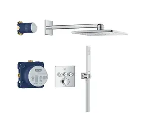 Grohe Vitalio SmartActive - Sprchový set s termostatom pod omietku 31x31 cm | 2 prúdy | chróm 