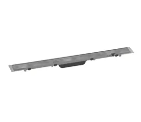 Hansgrohe RainDrain Rock - Lineárny sprchový žľab 700 | s roštom na vloženie dlažby | nerez 