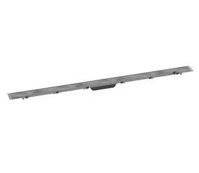 Hansgrohe RainDrain Rock - Lineárny sprchový žľab 1200 | s roštom na vloženie dlažby | nerez 