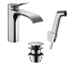 Hansgrohe Vivenis - Umývadlová batéria s výpustom Push-Open a bidetovou sprškou | EcoSmart | chróm 