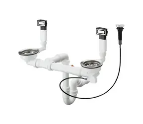 Hansgrohe Odtokové súpravy - Automatická odtoková a prepadová súprava pre dvojdrez | nerezová oceľ 