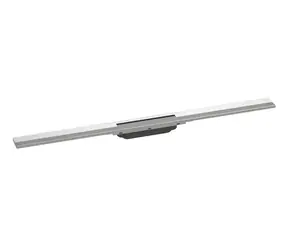 Hansgrohe RainDrain Flex - Lineárny sprchový žľab s nerezovým roštom 900 | do priestoru | skrátiteľný | kartáčovaná nerez