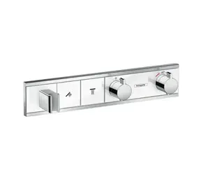 Hansgrohe - Termostatická sprchová batéria pod omietku, pre 2 výstupy, biela/chróm