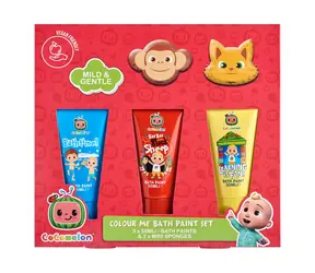 Corsair Toiletries BABY SHARK Cocomelon 3x 50ml Bath Paint & Sponges / Sada farieb do kúpeľa 3x 50 ml a 2x umývacia hubka