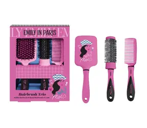 Corsair Toiletries EMILY IN PARIS Paddle Brush & Round - Sada kief na vlasy 3 ks / od 3 rokov