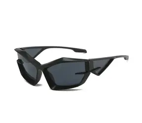 VeyRey Unisex futuristické slnečné okuliare Calictor čierne univerzálne