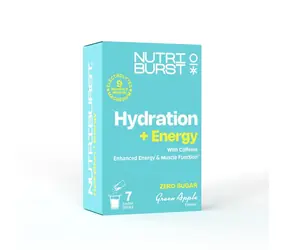 Nutriburst Elektrolyty Energy hydratačný nápoj s vitamínmi s príchuťou zeleného jablka 7ks 