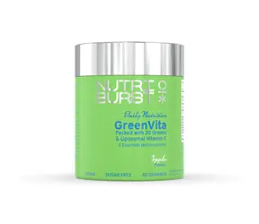 Nutriburst GreenVita - gumídci s vitamínmi C, D3, zinkom a superpotravinami, jablko 60ks 