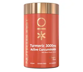Nutriburst Premium Turmeric 3000 mg - gumídci s kurkumínom a antioxidantmi, zázvor 60ks 