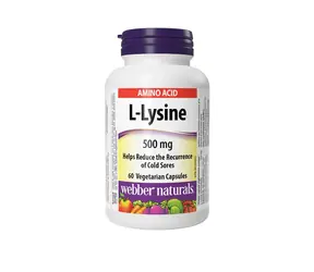 Webber Naturals L-lyzín 500 mg 60 cps