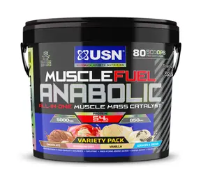 USN Muscle Fuel 4000 g čokoláda, jahoda, vanilka a sušienka