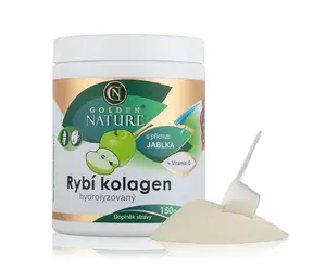 Golden Nature Hydrolyzovaný Rybí kolagén+Vitamín C 150g (jablko)