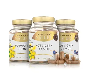 Golden Nature Exclusive Kotvičník zemný 90% + Zinok + Selén 300 cps. (3x100 cps)